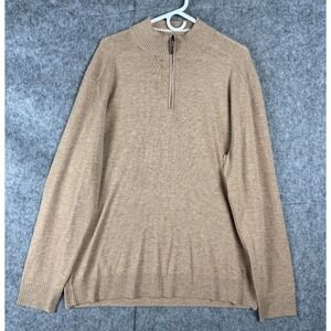 Smartwool Sparwood Half Zip Men's XL Beige Merino Wool Blend